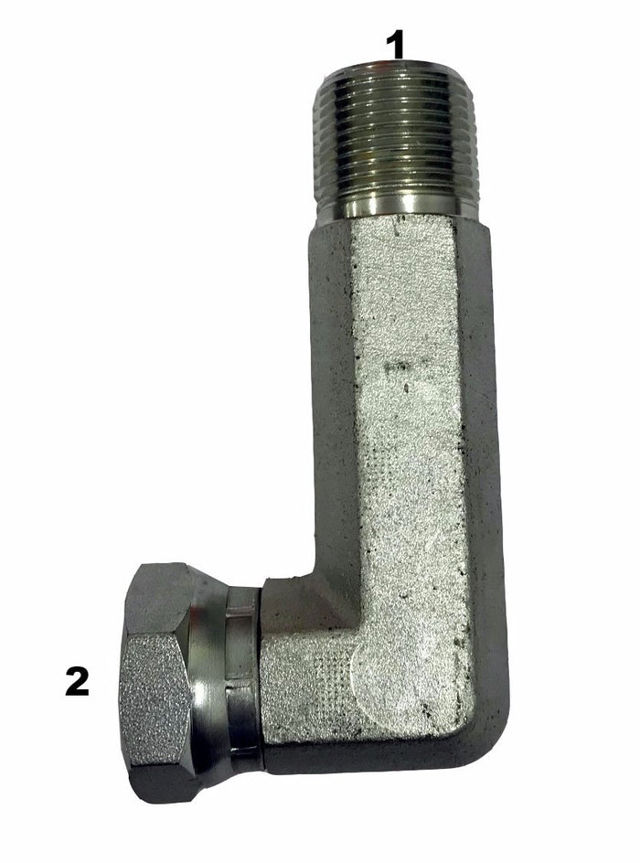 1501-LL  |  Male Pipe to Female Pipe Swivel Adapter - 90 Degree Elbow - Extra Long