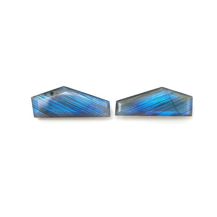 Blue Labradorite Baguette Faceted Cut