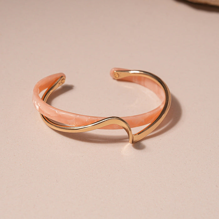 23# Bracelet-Environmental Protection-Golden-Pink (Real Gold Plating)