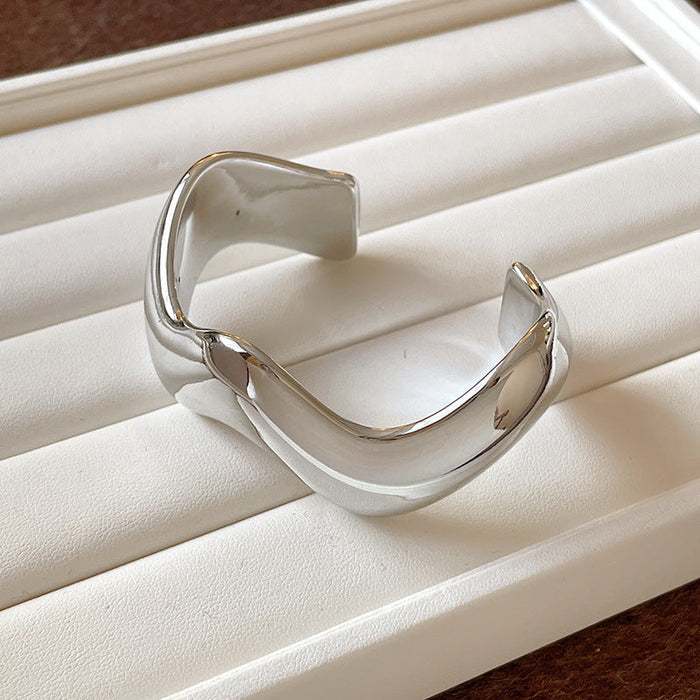 40# Bracelet-Silver-Wave
