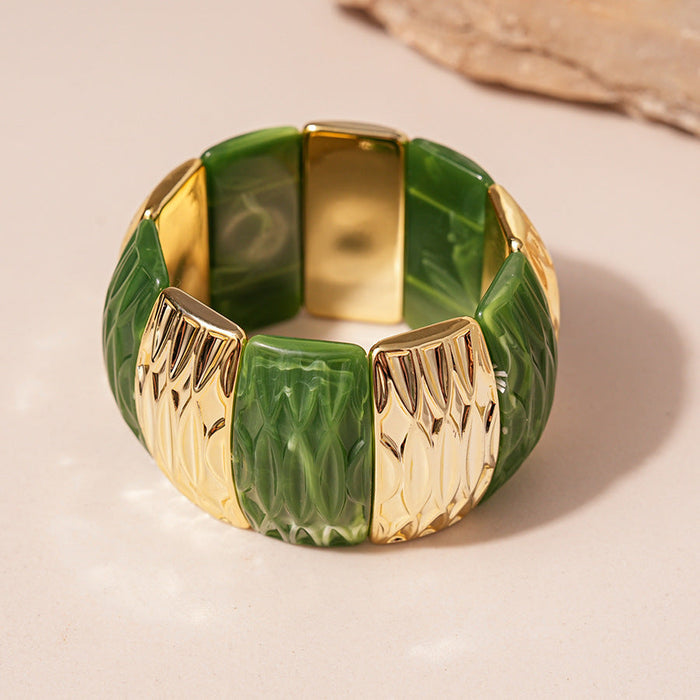 8# Bracelet-Golden-Light Green