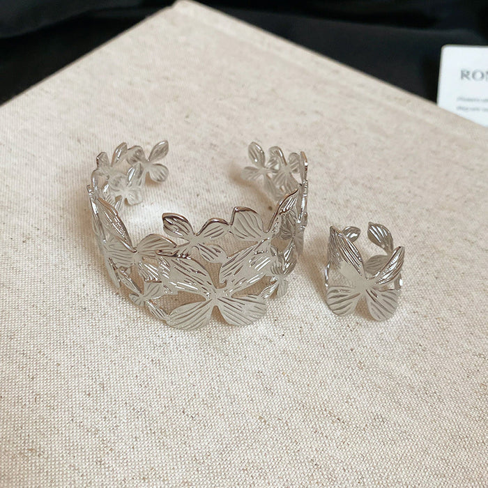 57# Ring Bracelet-Silver (Two-Piece Set)