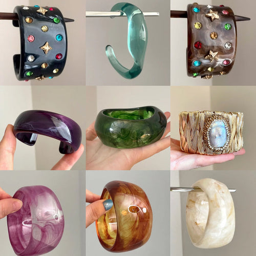 Acrylic Irregular Retro Unique Design Niche Simple Bracelet