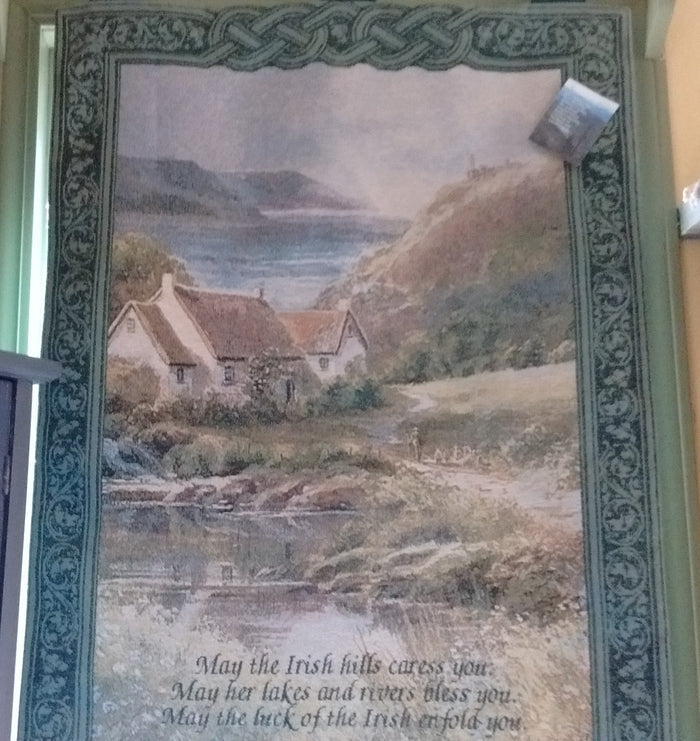 After the Rain Irish Tapestry Wall Hanging with Wooden Dowel 26 x 38 inches  Made in USA