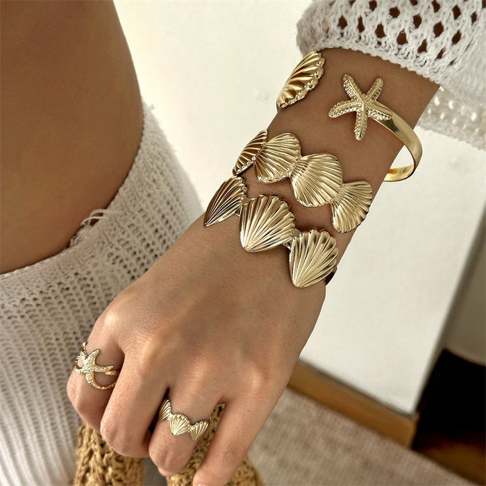 5-Piece Starfish Shell Bracelet Ring