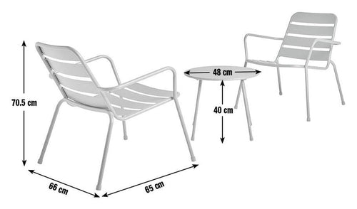 Annika 2 Seater Metal Garden Bistro Set - Green