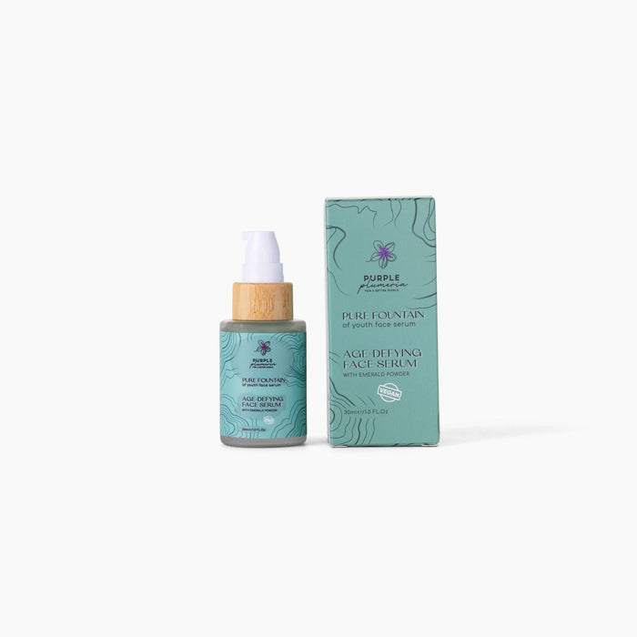 Anti Aging Natural Face Serum with Emerald Powder. Brightening & Smoothing for Mature Skin