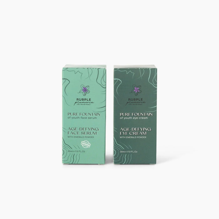 Anti Aging Natural Face Serum with Emerald Powder. Brightening & Smoothing for Mature Skin