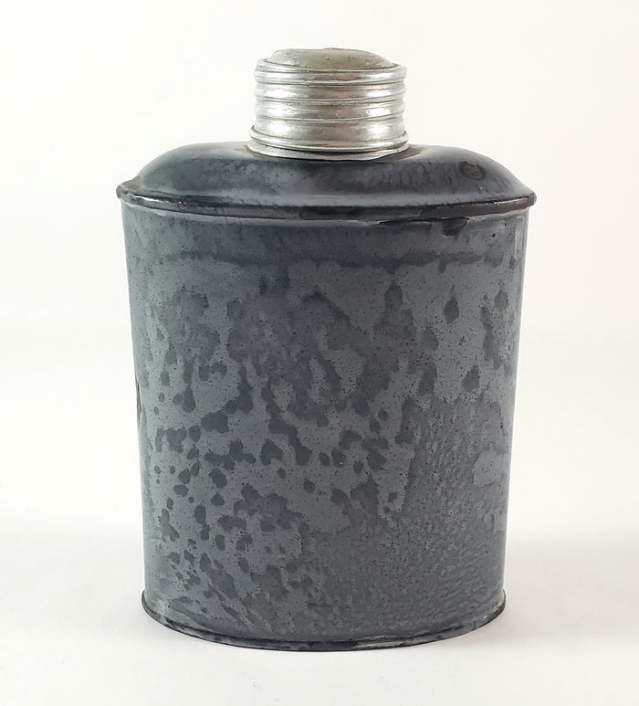 Antique Americana Gray Graniteware Enamelware Flask