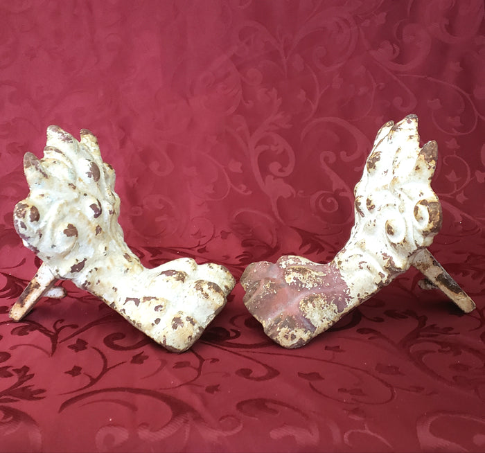 Antique Cast Iron Lion Claw Foot Bath Tub Legs, 7 1/4" Set of 2, Architectural Salvage