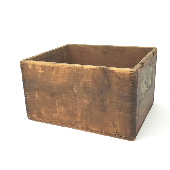 Antique General Store Advertising Box Finger Joint Corners Zanesville Ohio