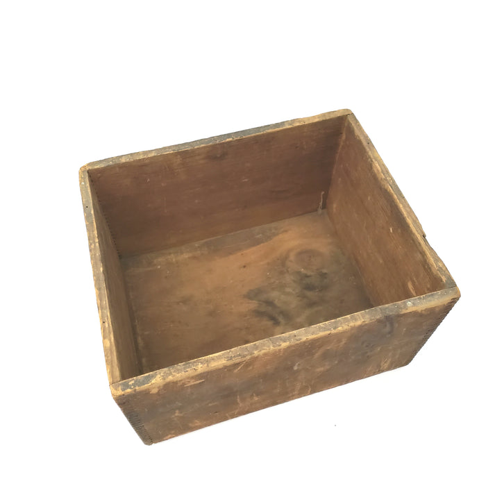 Antique General Store Advertising Box Finger Joint Corners Zanesville Ohio