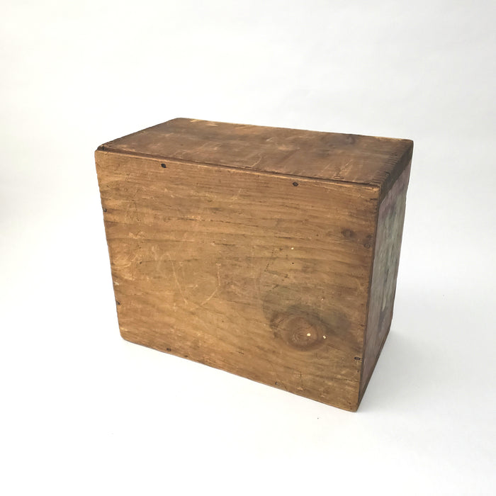 Antique General Store Advertising Box Finger Joint Corners Zanesville Ohio