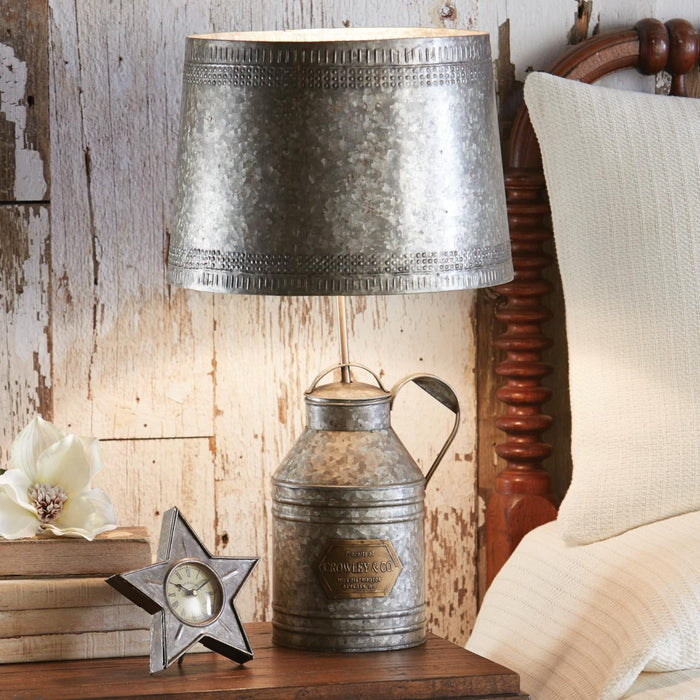 Antique Milk Can Lamp with Tin Shade - Olde Church Emporium