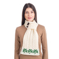Aran Loop Scarf 32 x 8 Inches featuring Shamrock Pattern Made in Ireland - Olde Church Emporium