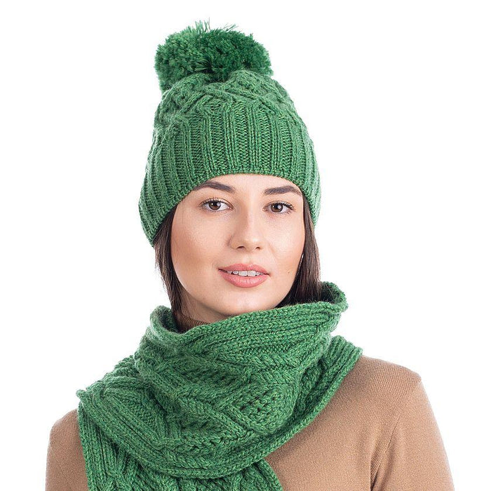 Aran Merino Wool Bobble Hat Made in Ireland - Olde Church Emporium