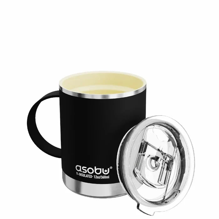 Asobu Insulated Stainless Steel Ceramic-Coated Coffee Mug - Black