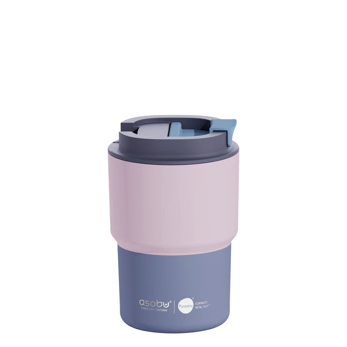 Asobu Puramic Ceramic-Lined Coffee Travel Mug - Pink 12oz/360ml
