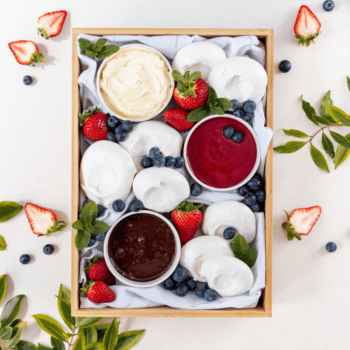 Large grazing box filled with meringue and fruits