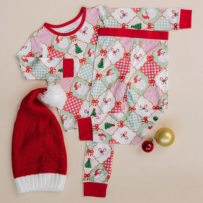 Bamboo Two Piece Set | Santa Patchwork