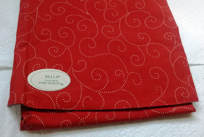 Bella Leaf Single Round Lined Valances 54" x 32"- Dotted Scroll Pattern - Olde Church Emporium