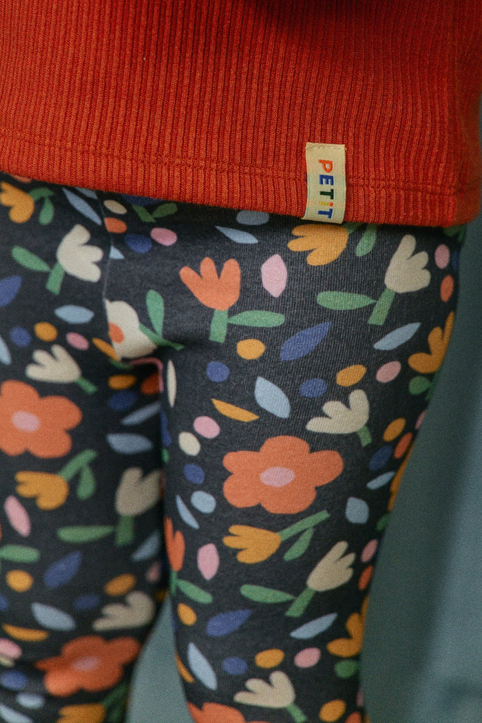 Black Flower Leggings