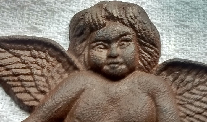Cast Iron  -  Cast Iron Welcome Garden Stake - Angel - Olde Church Emporium