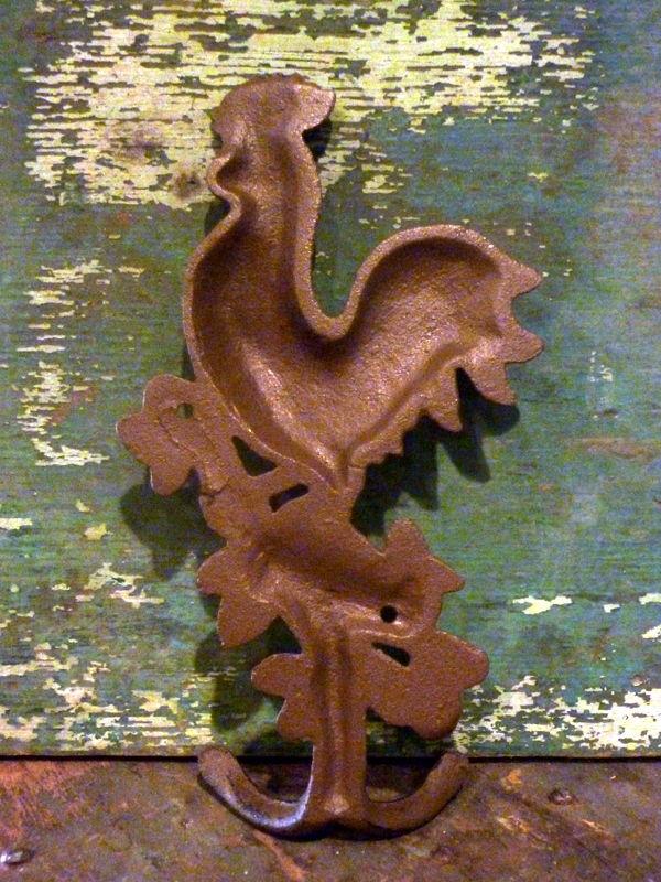 Cast Iron Metal Rooster Hat Coat Wall Hook Home Garden Decor - Olde Church Emporium