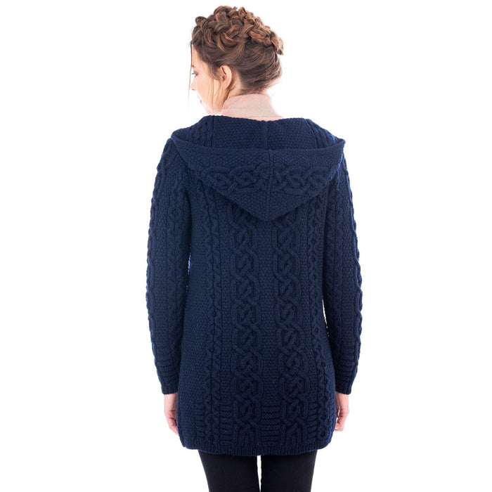 Celtic Merino Wool Aran Jacket 2 Colors 6 Sizes Made in Ireland - Olde Church Emporium
