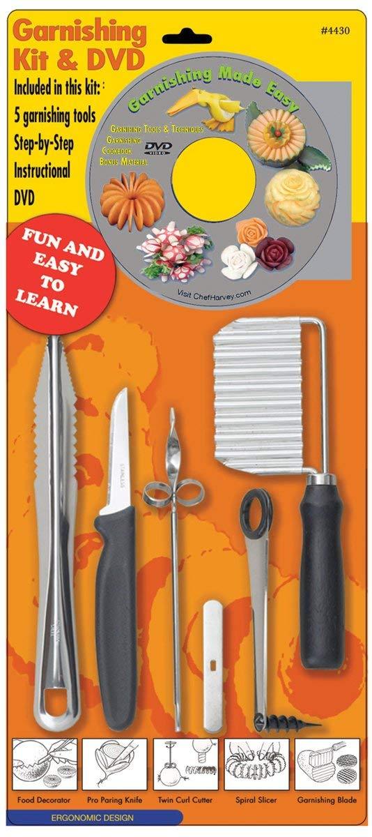 Chef Harvey Garnishing Kit, DVD and Five Tools - Olde Church Emporium