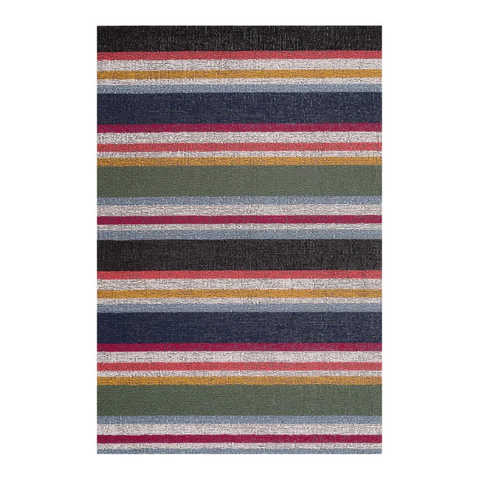 Chilewich Indoor Outdoor Shag  Doormat - Shuffle Stripe/ Rectangle / Petunia / 18x28"