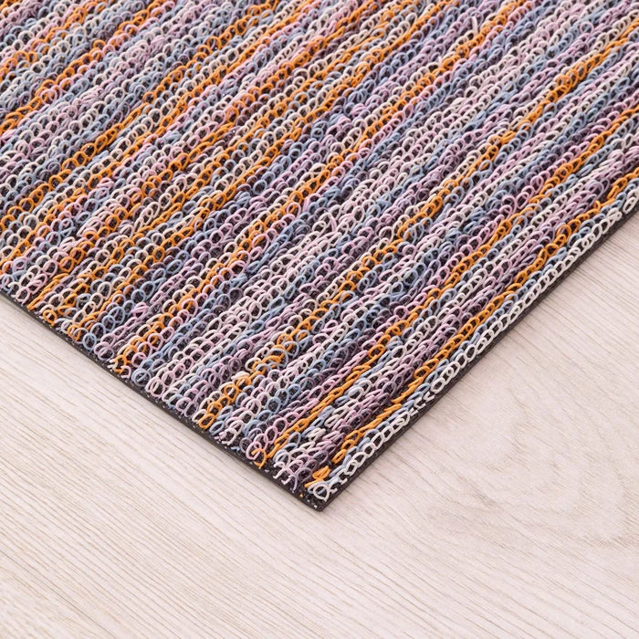 Chilewich Indoor Outdoor Shag Doormat - Skinny Stripe / Rectangle / Periwinkle / 24x36