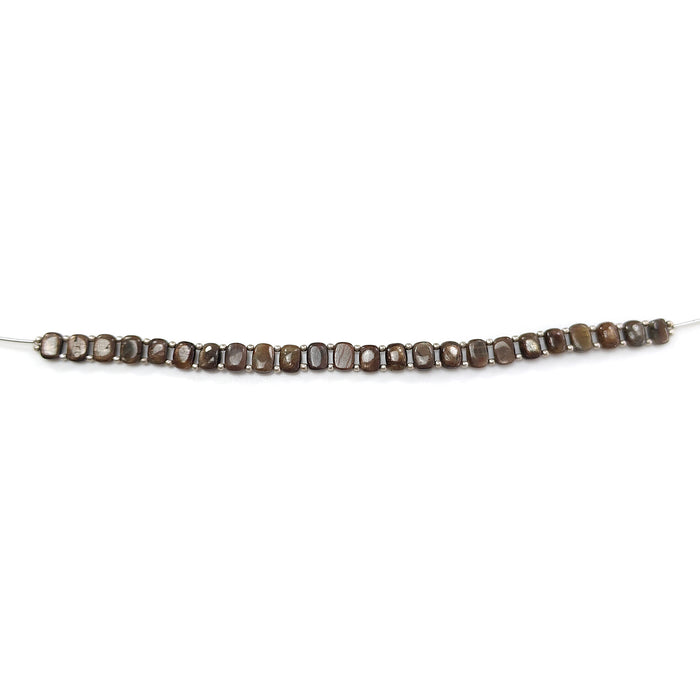 Chocolate Sapphire Smooth Loose Beads: 76.80cts Natural 925 Silver Golden Sapphire Gemstone Cushion Plain Beads 8.5mm 7" Strand for Bracelet (Copy) (Copy)