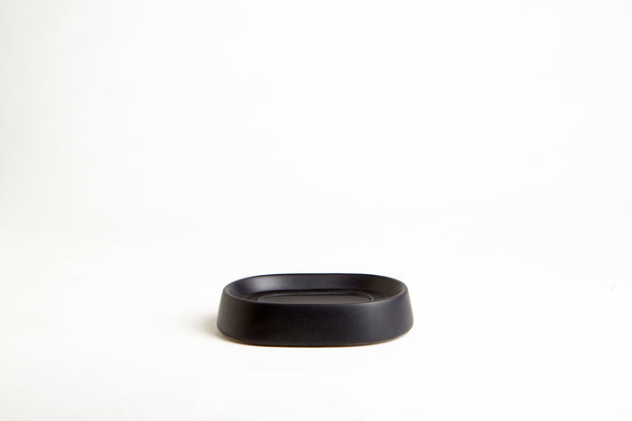 Crater Soap Dish Ceramic - Matte Black