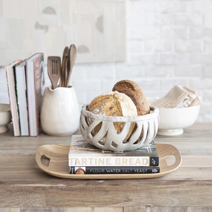 Creative Co-Op Stoneware Bread Basket