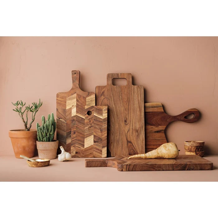 Danica Acacia Chevron Serving Board 15.5 in