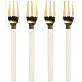 Danica Dessert Forks Set of 4 - Ivory-Gold