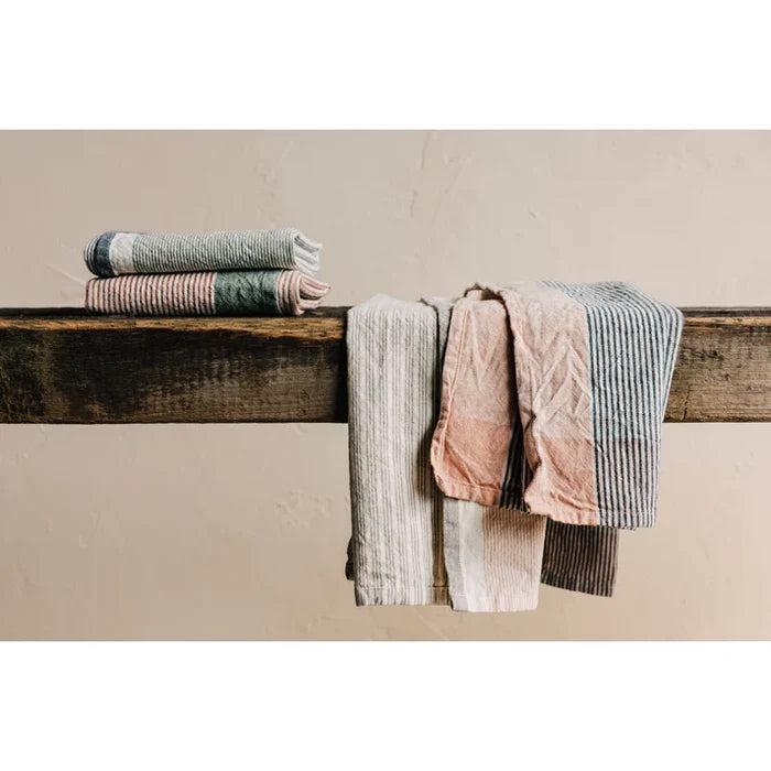 Danica Heirloom Array Stripe Dishtowel - Set of 2 / Jade Green