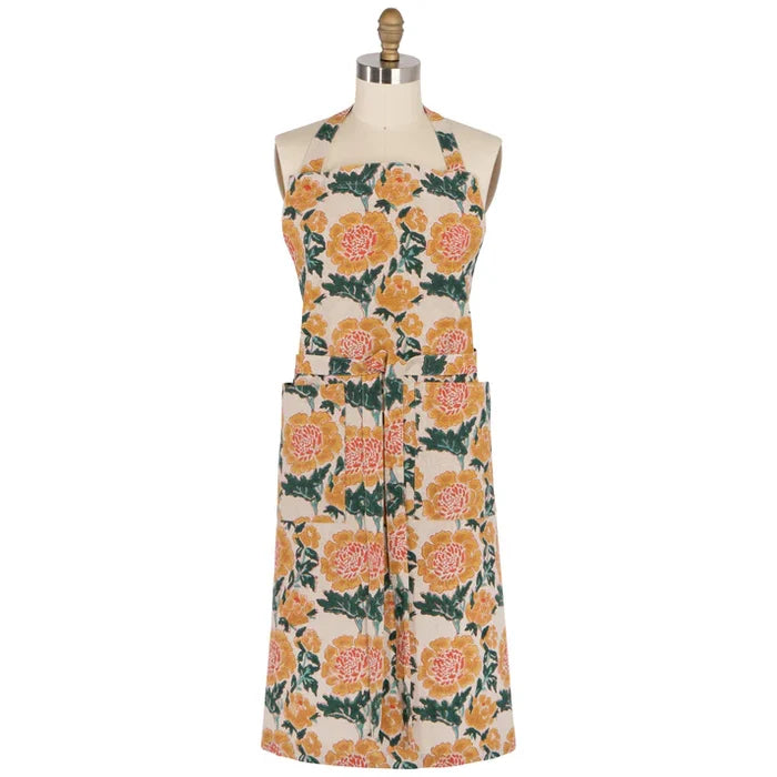 Danica Heirloom Block Print Apron - Goldenrise