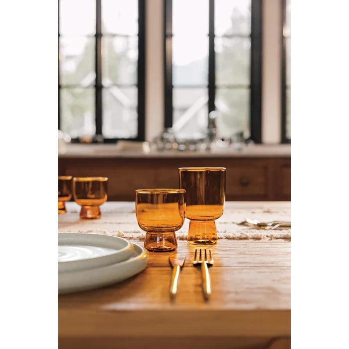 Danica Heirloom Pedestal Glass 11 oz - Amber