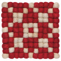 Danica Heirloom Recycled Wool Felt Dot Trivet - Cranberry / Large