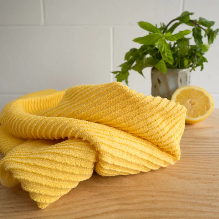 Danica Ripple Terry Cotton Dishtowel - Lemon