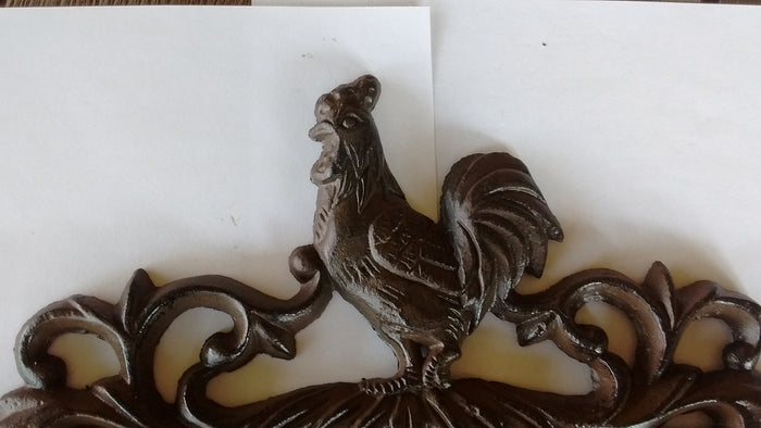 Decorative Rooster Cast Iron Key Rack with 1 Rooster and 5 Hooks