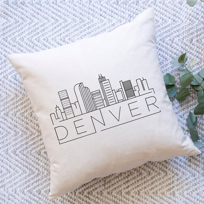 Denver Skyline Pillow Cover