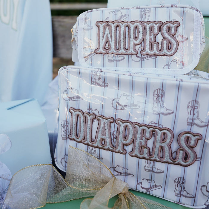 Diapers XL - Western Blues Clear Coat Bag