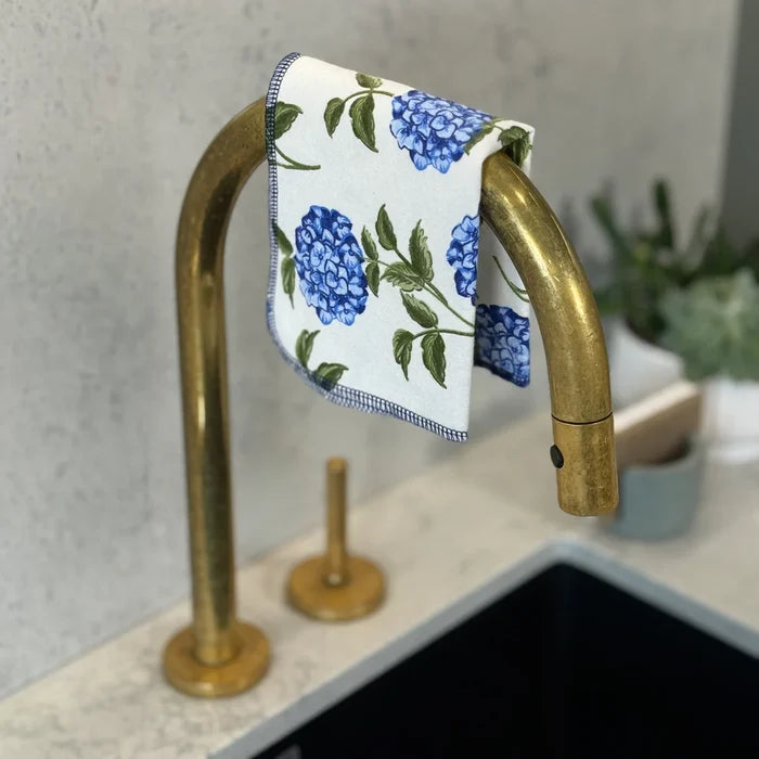 EARTHLY CO Reusable Paper Towels 10/Pk  - Blue Hydrangea