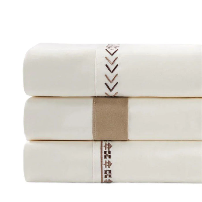 Embroidered Rustic Fair Isle Sheet Set
