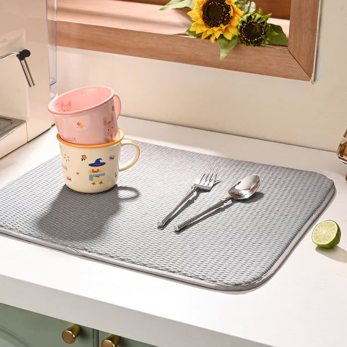 Envision Home Dish Drying Mat 16" x 18" - Gray