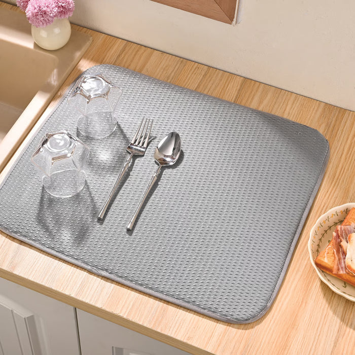 Envision Home Dish Drying Mat 16" x 18" - Gray