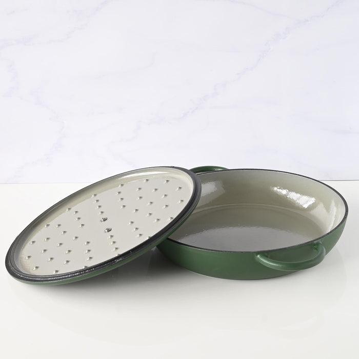 Firra casserole dish lid with embossed detailing and handle